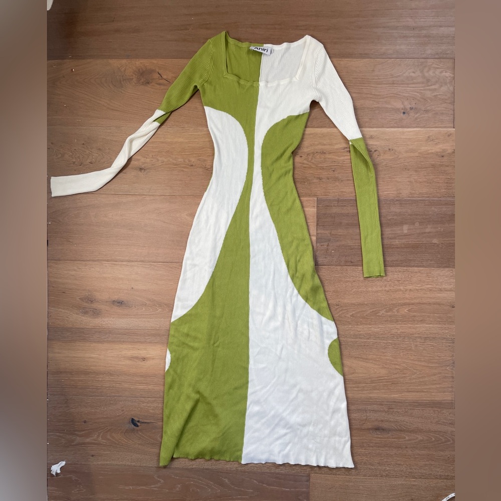 Ahiri Green and White Maxi Dress